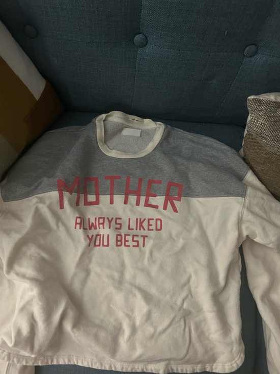 MOTHER Tops - MOTHER White Sweatshirt with 'DON'T SWEAT IT' Tag